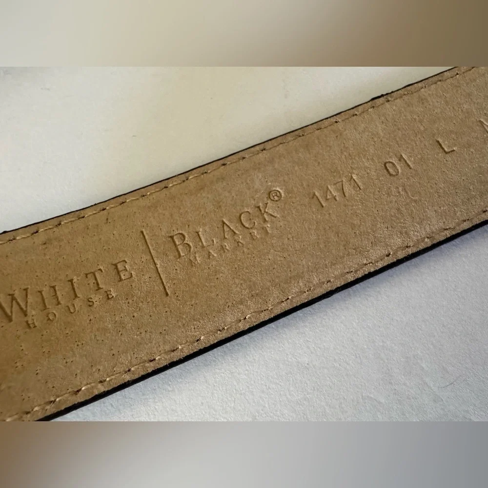 WHBM Cluster of Faux Black Jewel embellished belt black patent leather Large